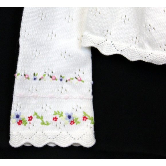NEW 2007 Gymboree Love is in The Air White Cardigan Sweater Flower Scallop Edge - Picture 3 of 11
